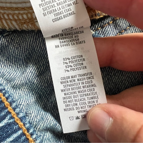 NWT Aerie Cotton Blend Elastic Waist High Waist‎ Cutoff Shorts Women's Size L - Picture 7 of 8